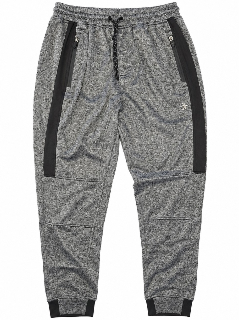 Burnside Men’s Jogger Pants Medium Gray Black Zip Pockets Drawstring